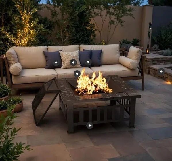 Tozey 32in Outdoor Fire Pit EM44843 BLACK