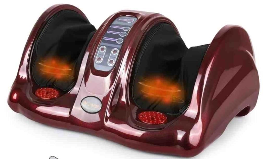 H&B Luxuries Foot Massager with Heat, RED