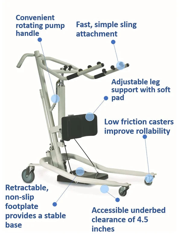 Invacare Sit to Stand Lift for elderly, Hydraulic Stand Assist Lift Aid for Patient, GHS350