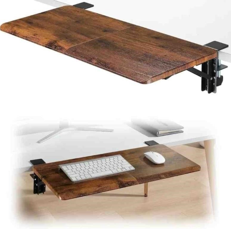 ETHU Ergonomics Desk Extender Tray, Large Size MYEH012WR, 25.6"x11.4", Wood