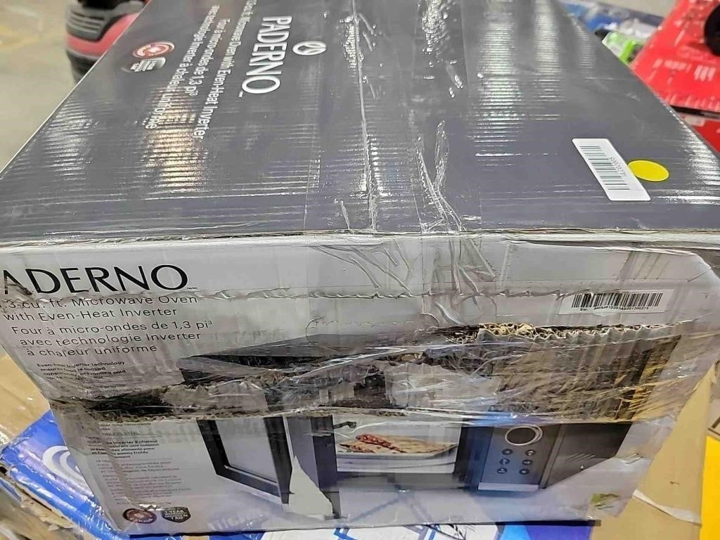 Paderno Countertop Microwave, 1200 W, Brushed Black, 1.3-Cu.Ft, AM234A2PD-PV