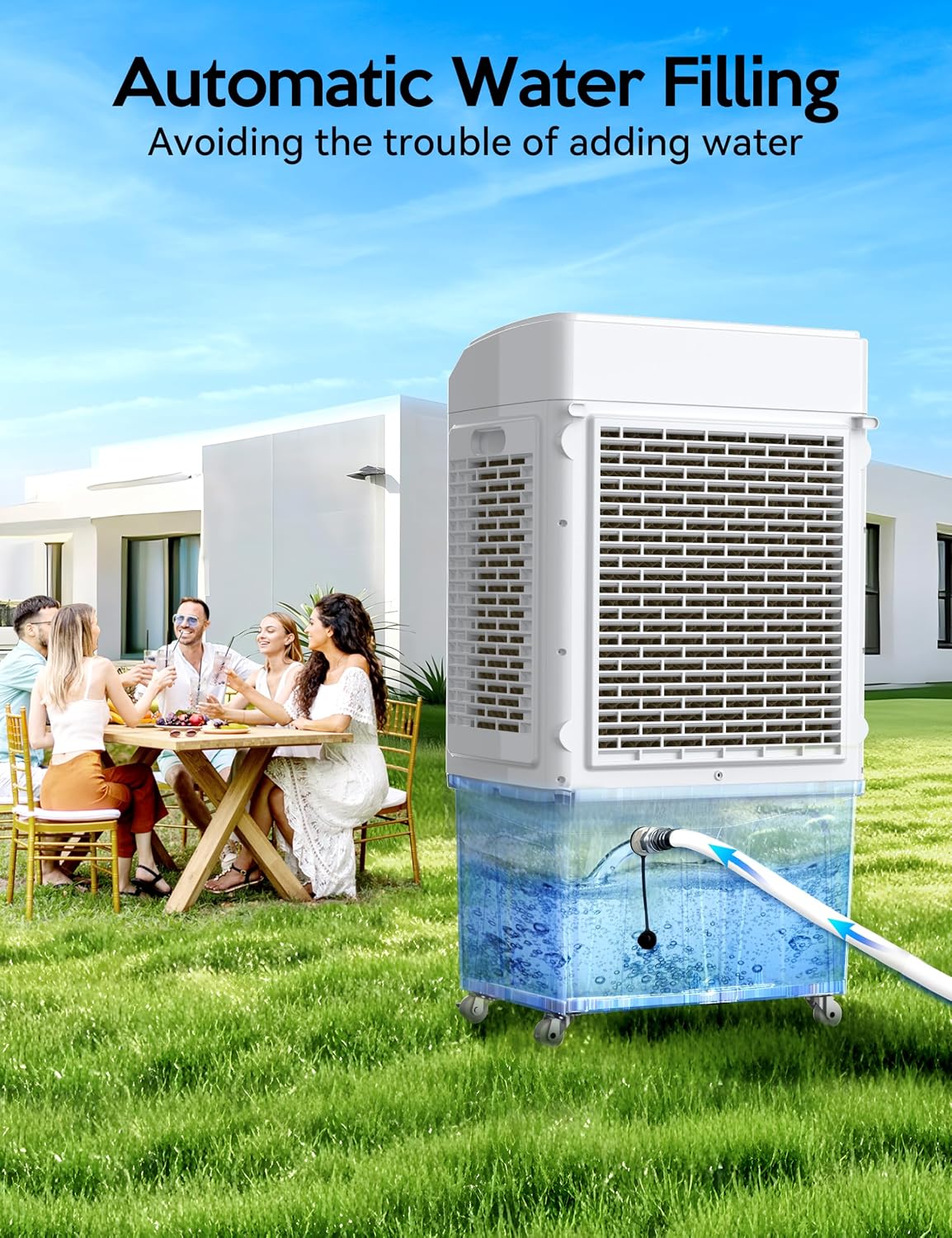 VAGKRI 35" Evaporative Air Cooler, 2800CFM Swamp Cooler, 9.2Gallon VA-EC03