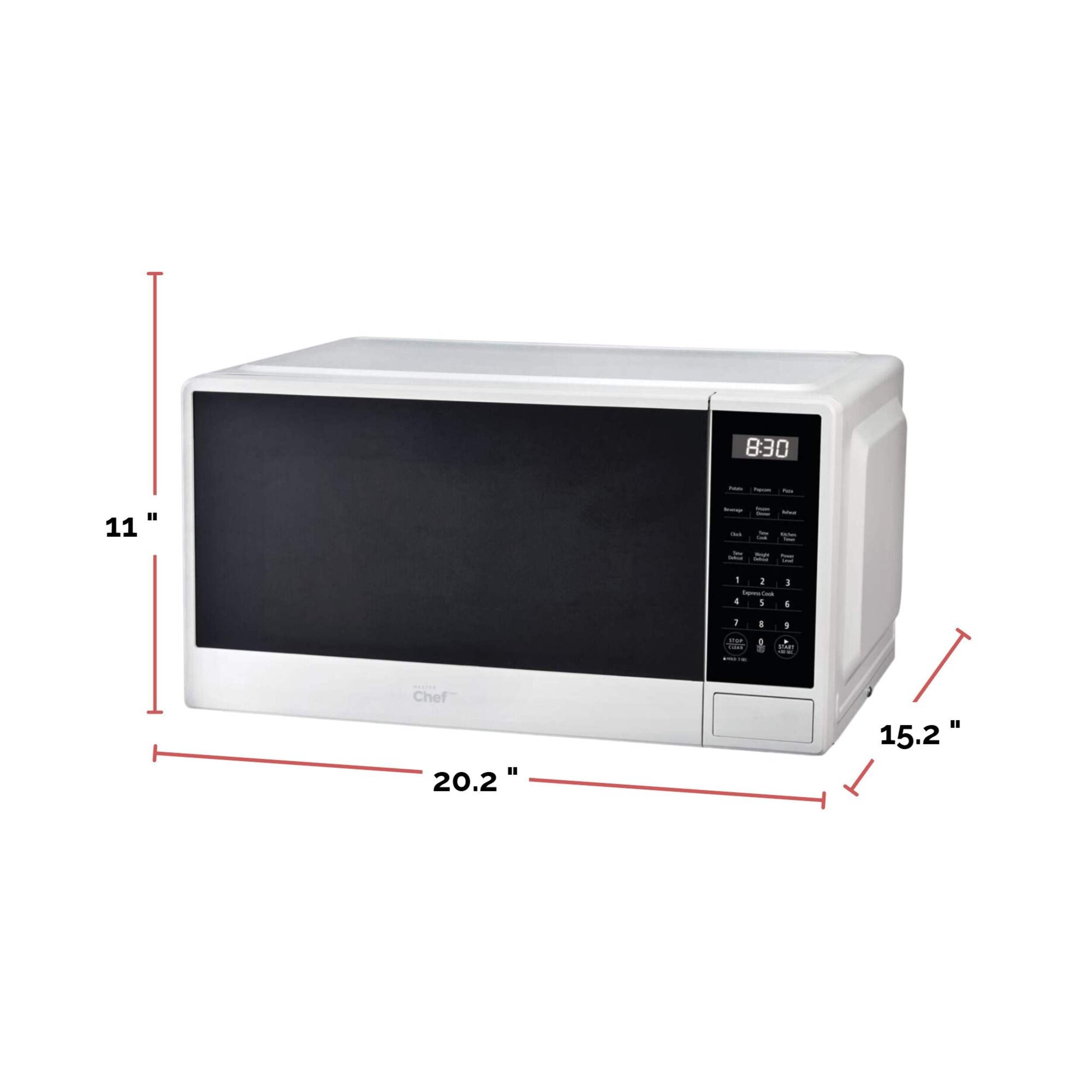 MasterChef Microwave, 1100W, 120V-60Hz, 1.1-cu-ft, Matte White, SEJ301F1BPA0