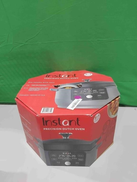 Instant Electric Round Dutch Oven, 6-Quart 1500W, 5-in-1, Black