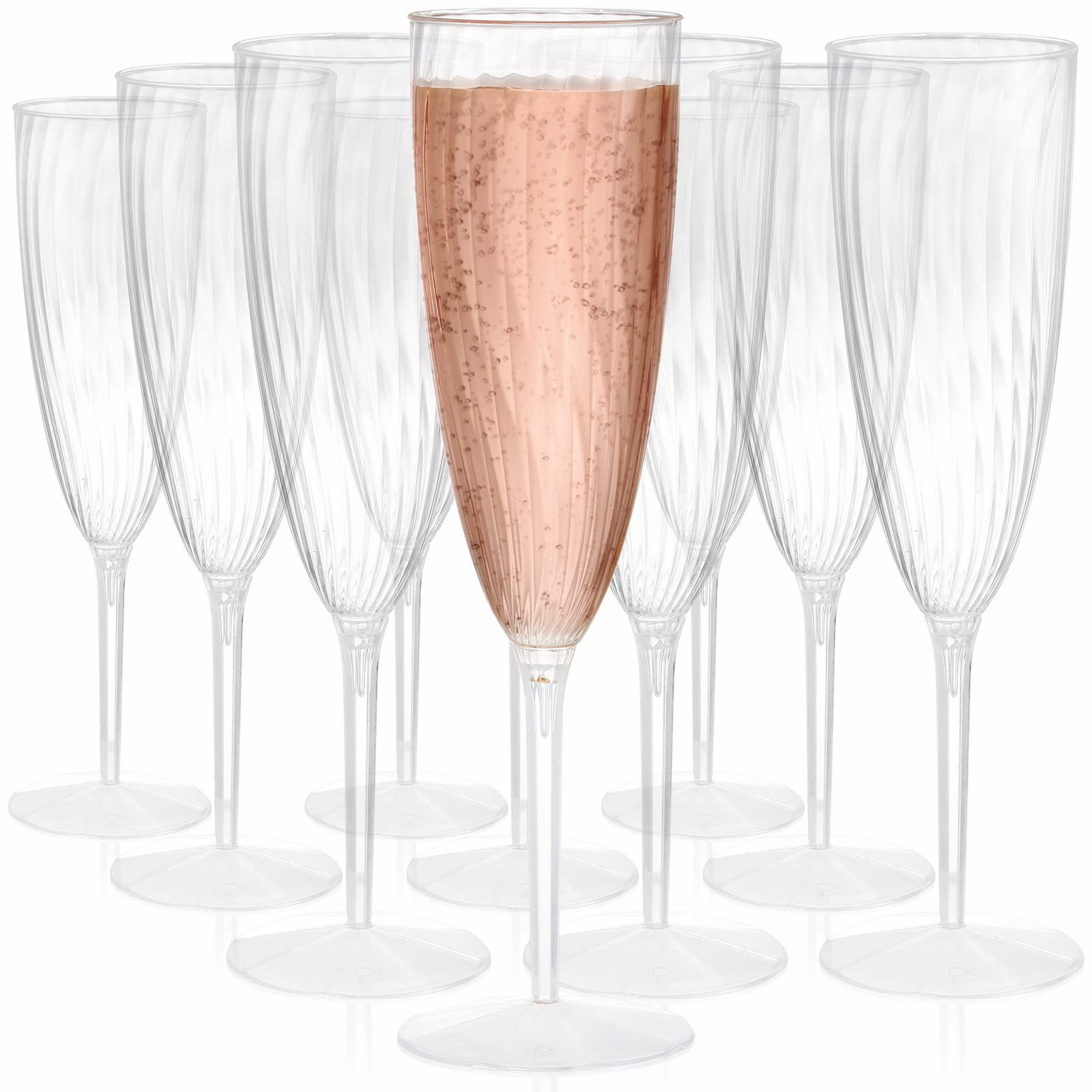 Tebery 36 Pack Clear Plastic Champagne Flute M