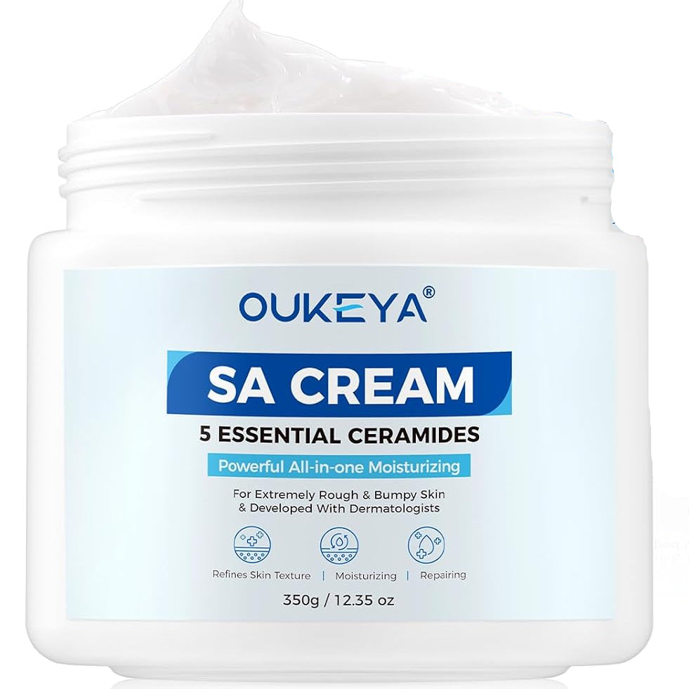 OUKEYA SA Cream for Dry Skin, with 5 Kinds of Ceramides & Salicylic Acid Exfoliating Body Lotion