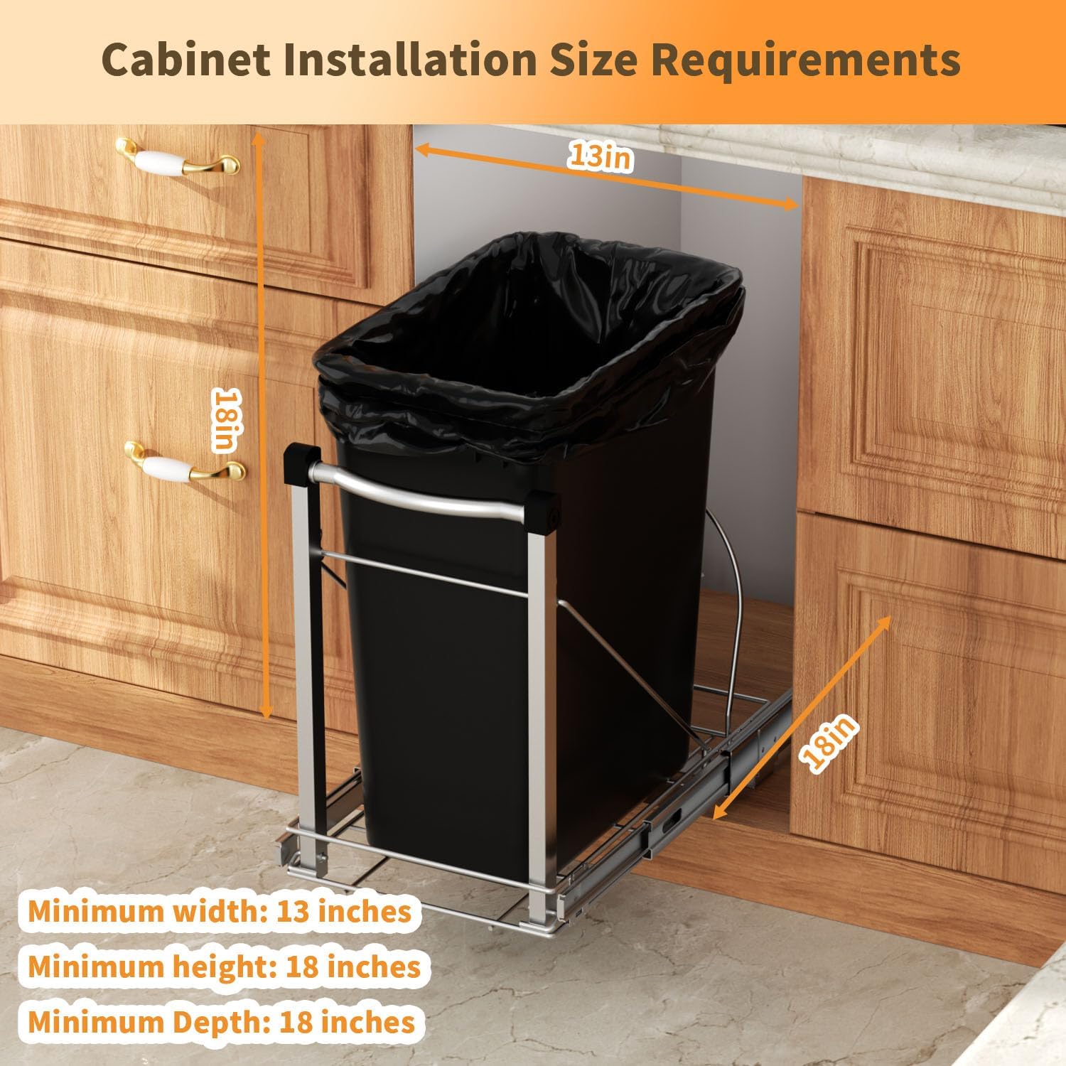 Under Cabinet Pull Out Trash Can Organizer