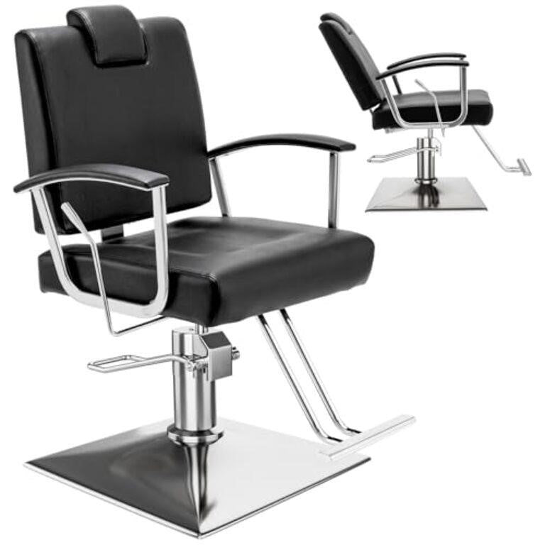 Apllamo Barber Salon Chair Heavy Duty - Hydraulic 3.54" Height Adjust