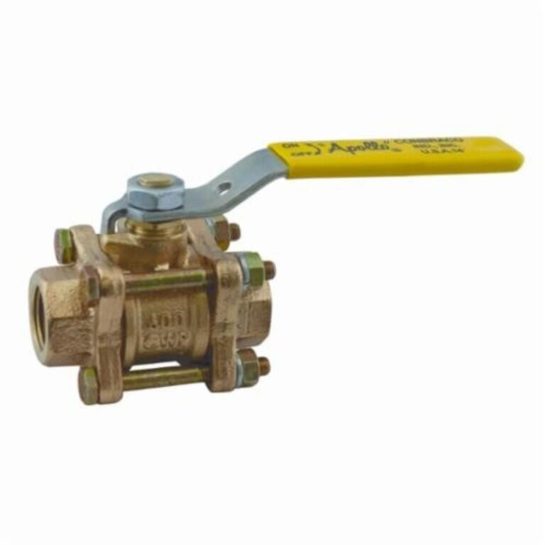 Apollo™️ 8210827 82-100 3-Piece Ball Valve, 2 in Nominal, FNPT End Style, Bronze Body, Full Port, RPTFE Softgoods, Domestic