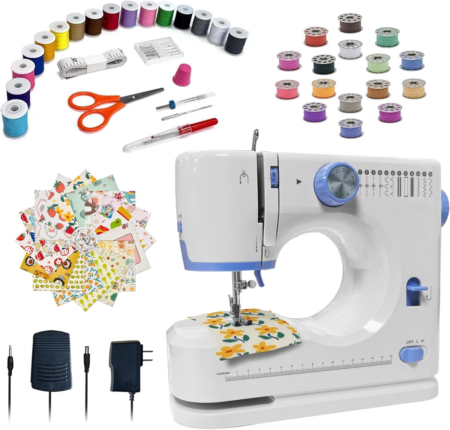Stoigeld Sewing Machine for Beginners with 20Pcs Fabric & 32Pcs Sewing