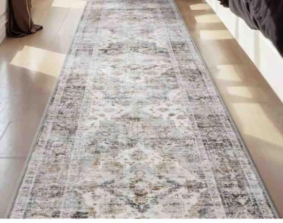 MontVoo-Vintage Runner Rug 264 Cm By 132 Cm Washable Runners