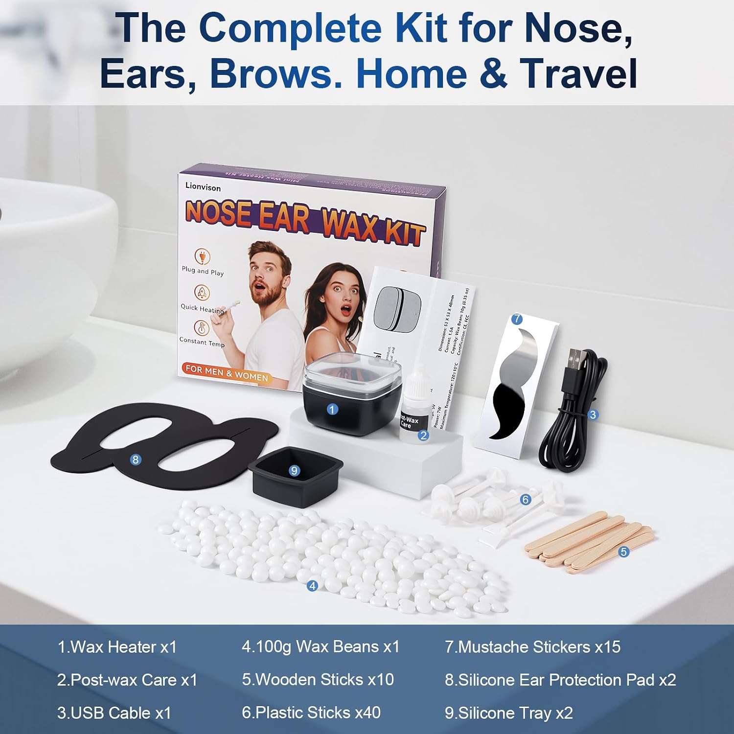 LIONVISON Men's Nose Wax Removal: 10 Minute Fast Heating