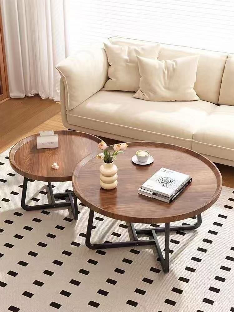 Nesting Coffee Table, Walnut Wood Side Table