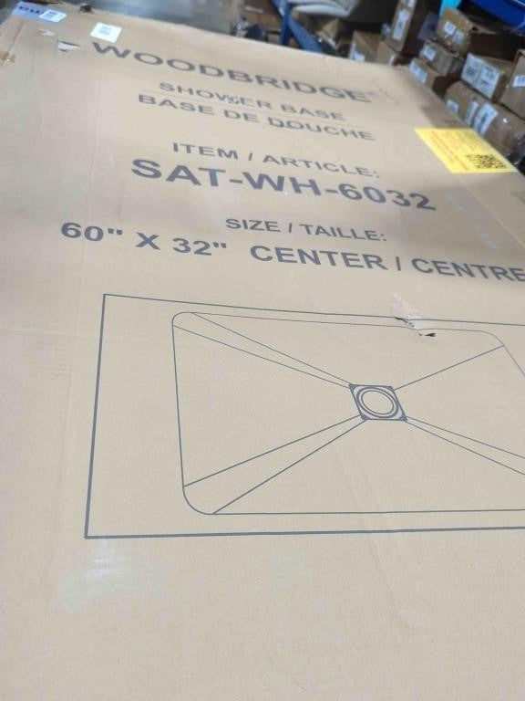 Woodbridge 60 x 32-in White Zero-Threshold Shower Base with Center Drain