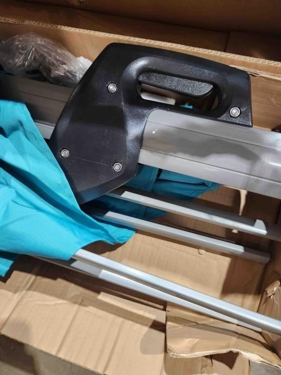 Costway 10-ft Garden Patio Umbrella Crank and Base, Model OP70233NY, Light Blue