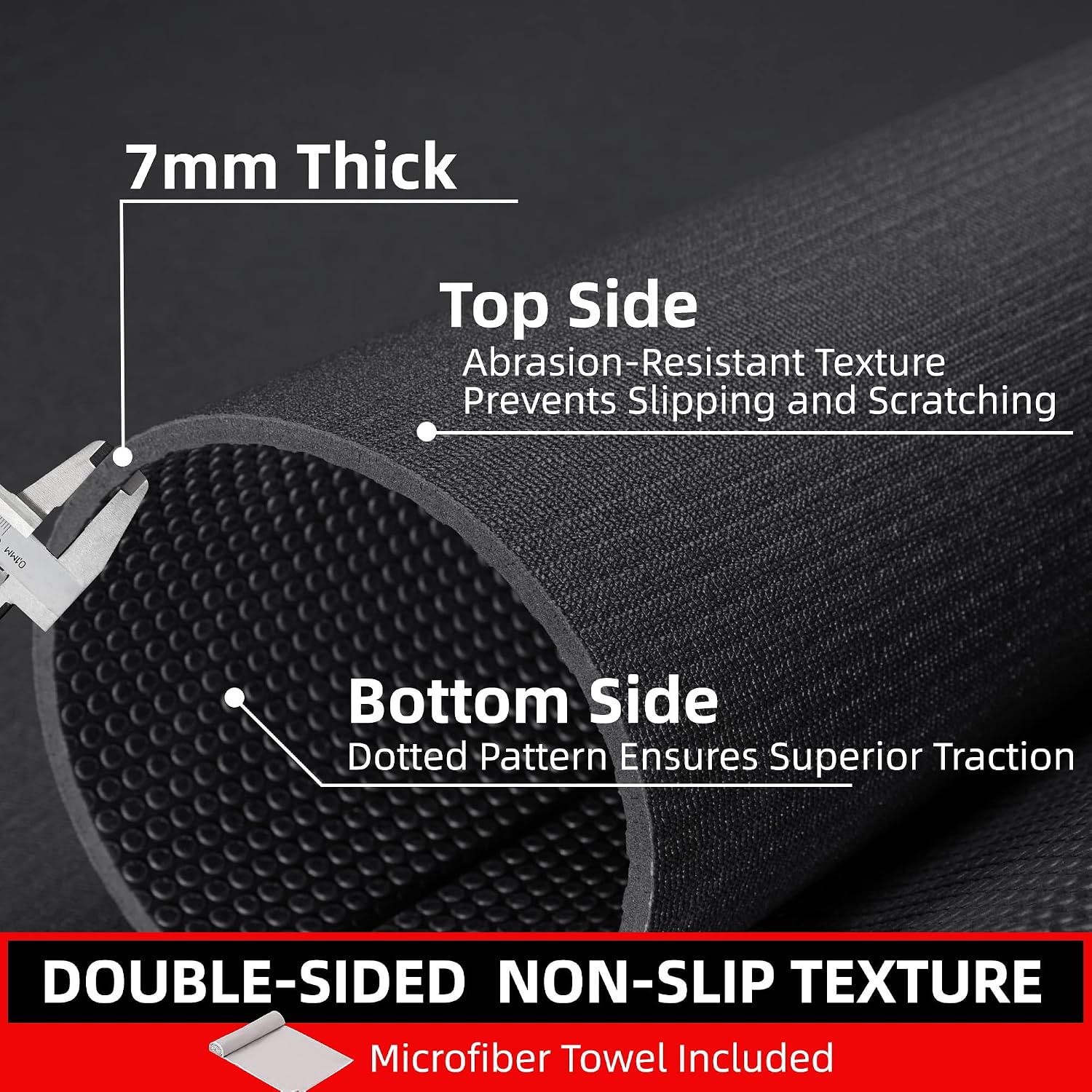 GymCope Large Exercise Mat, 4 x 6 ft, 7 mm Home Gym Mat