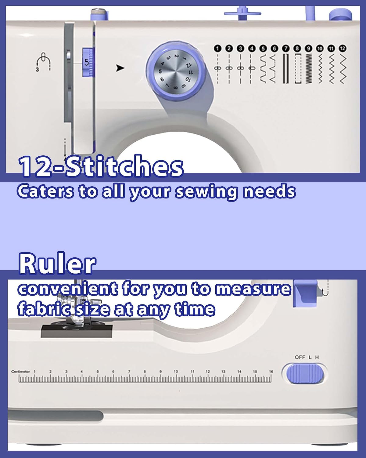 Stoigeld Sewing Machine for Beginners with 20Pcs Fabric & 32Pcs Sewing