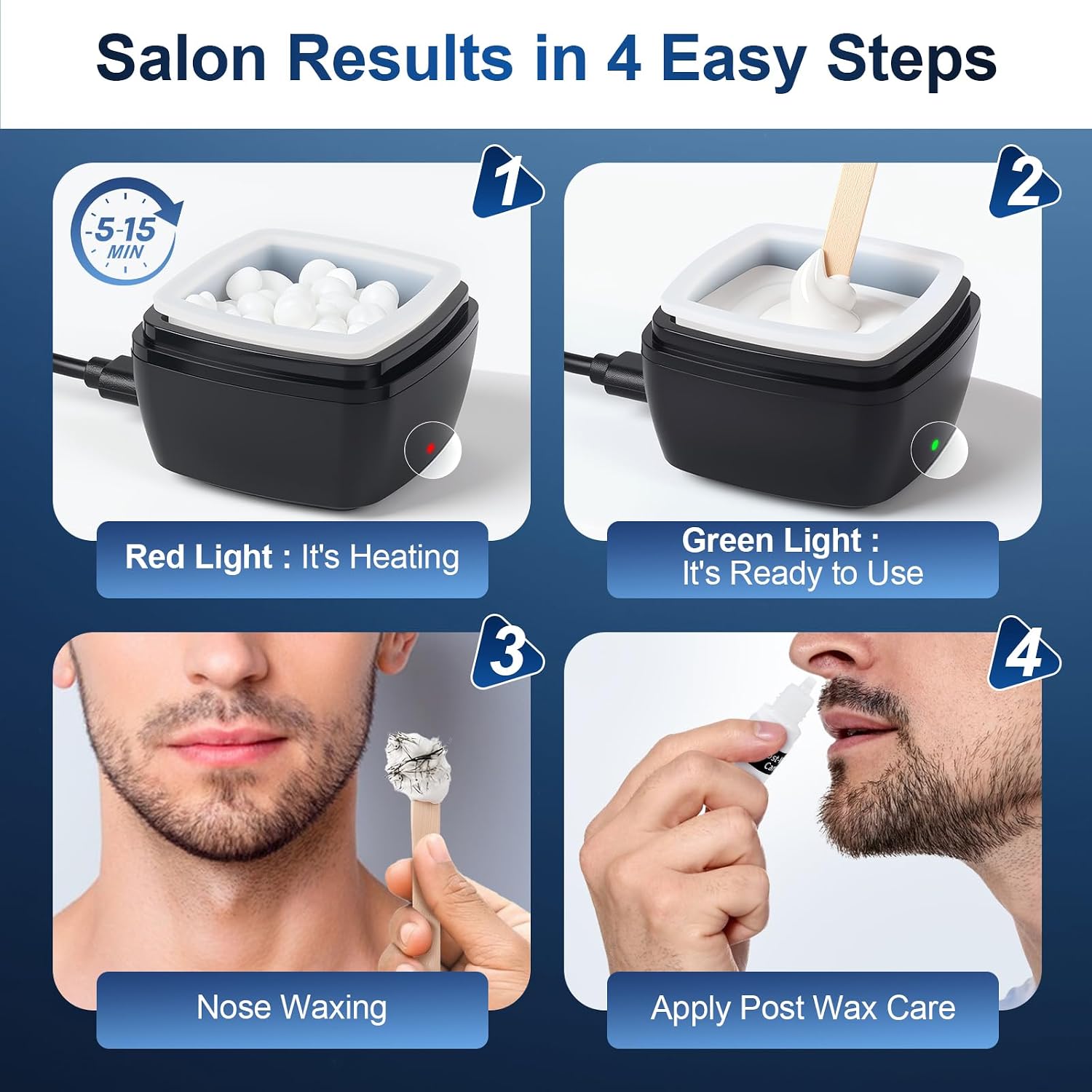 LIONVISON Men's Nose Wax Removal: 10 Minute Fast Heating