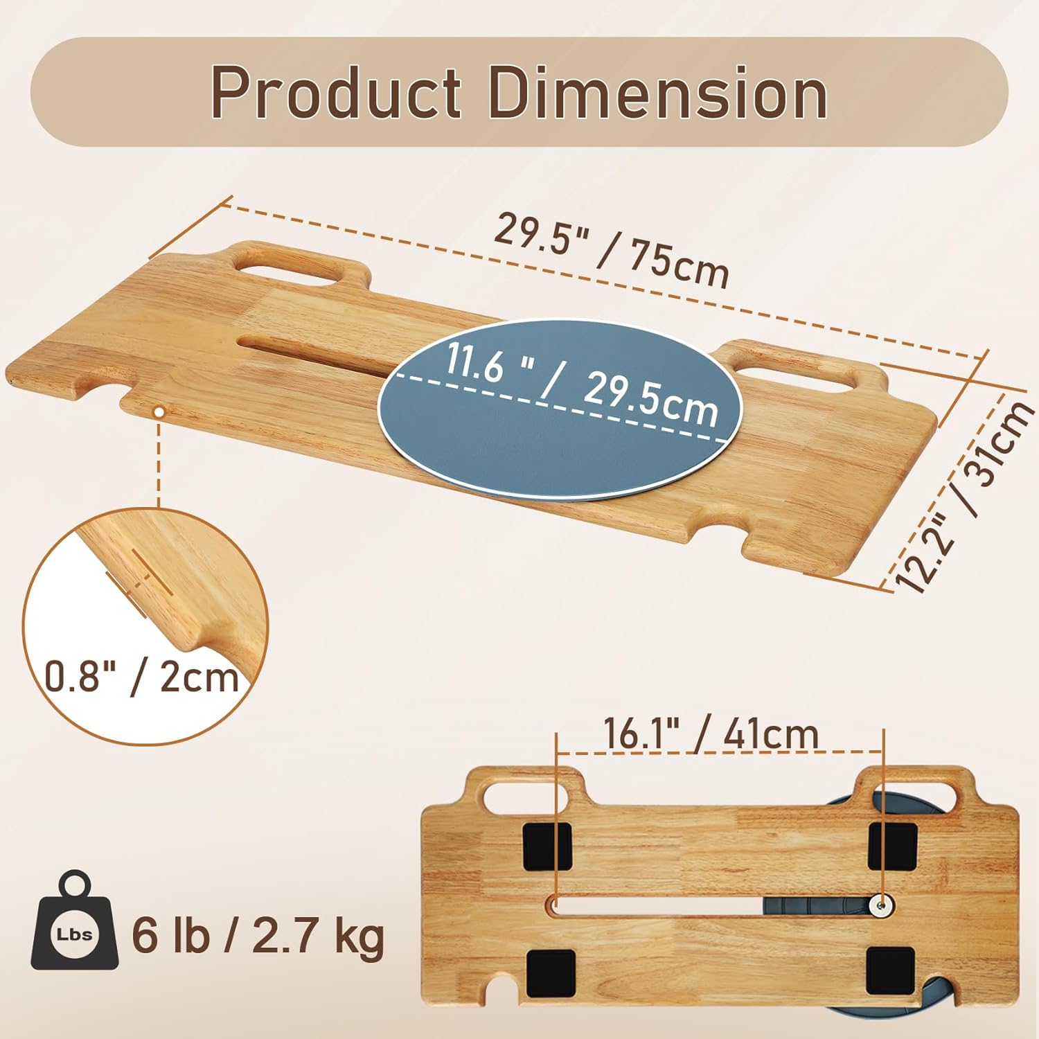 Sienson Slide Transfer Board with 360° Turntable