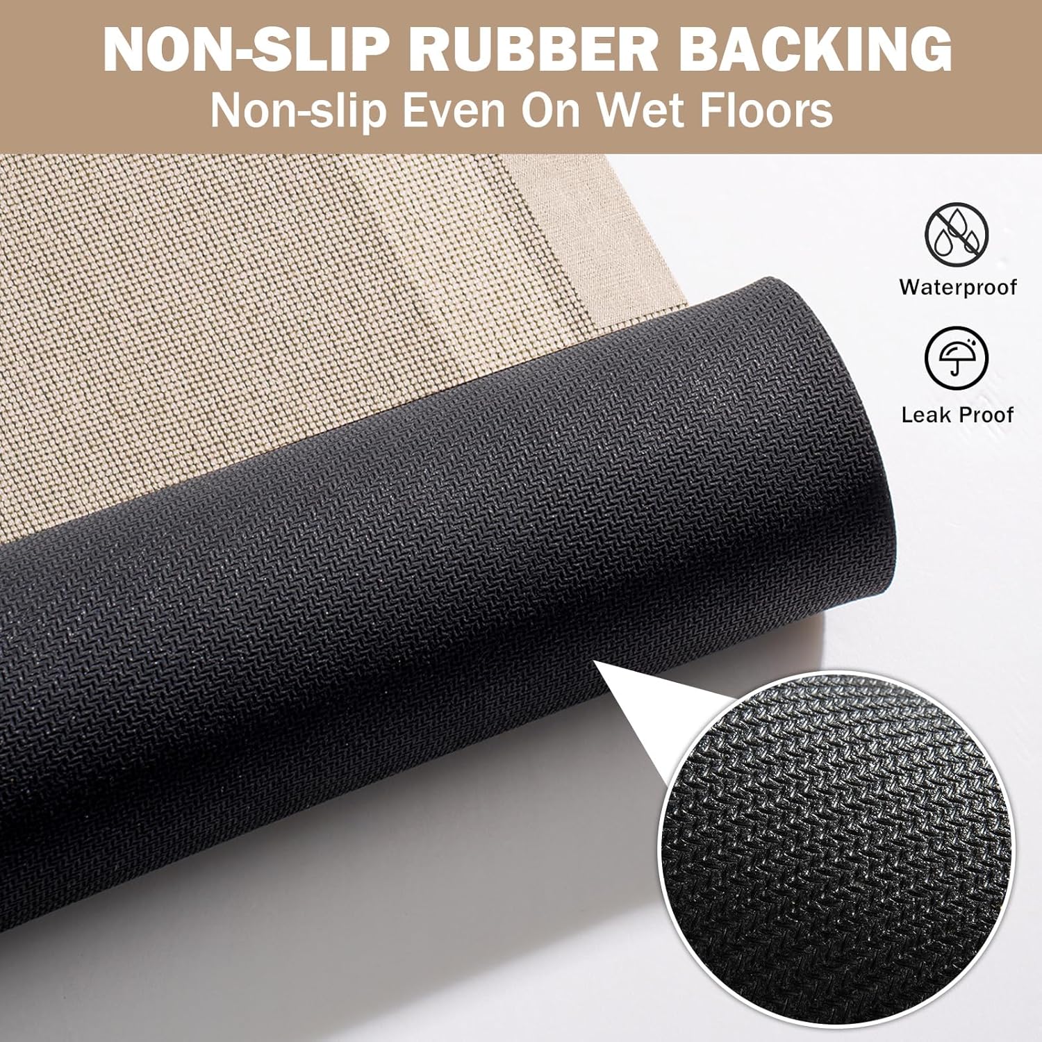 YDKGL Non Slip Bath Mat, Beige, 20"x 32"