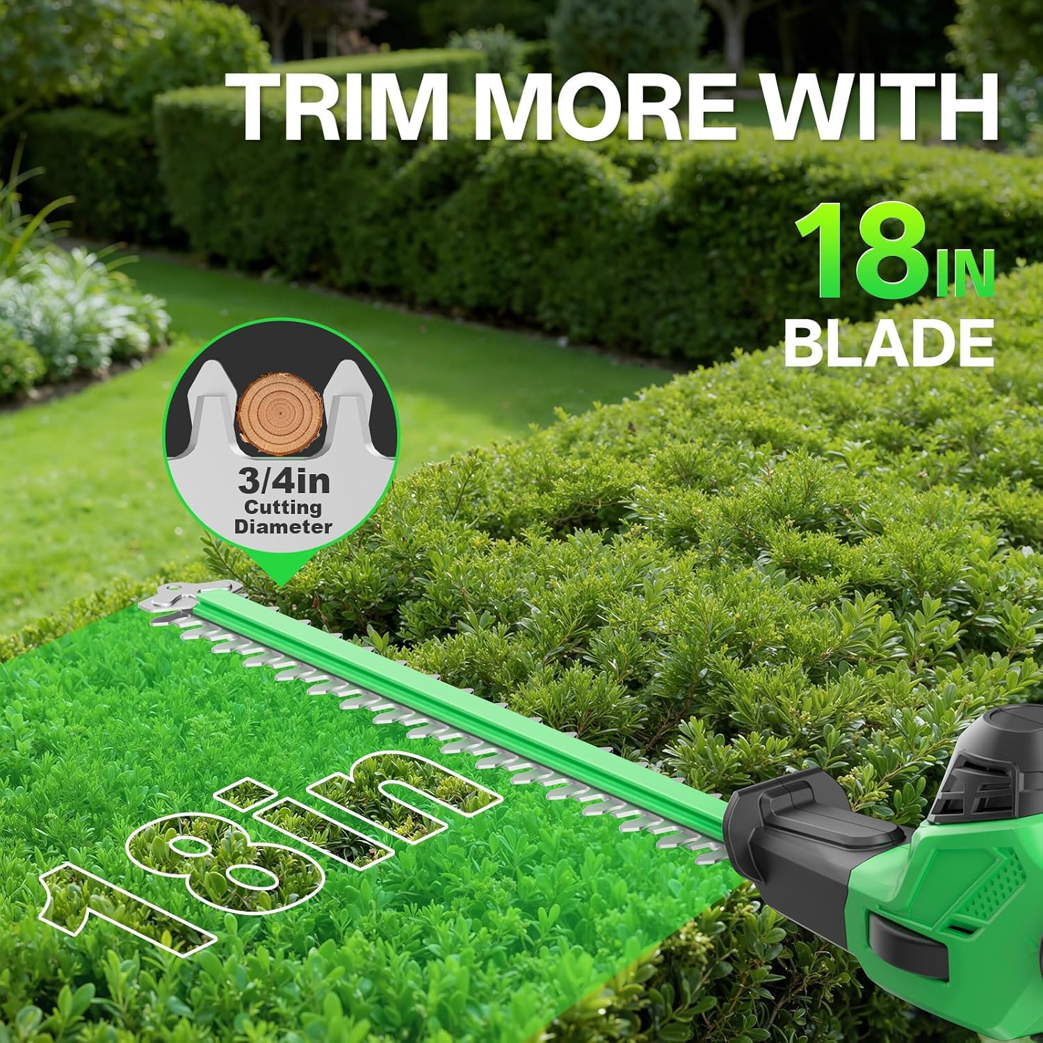 SOYUS 2-in-1 8-Inch Pole Saw & 18-Inch Pole Hedge Trimmer 2x 3.0Ah Battery, SY8J318-1-2