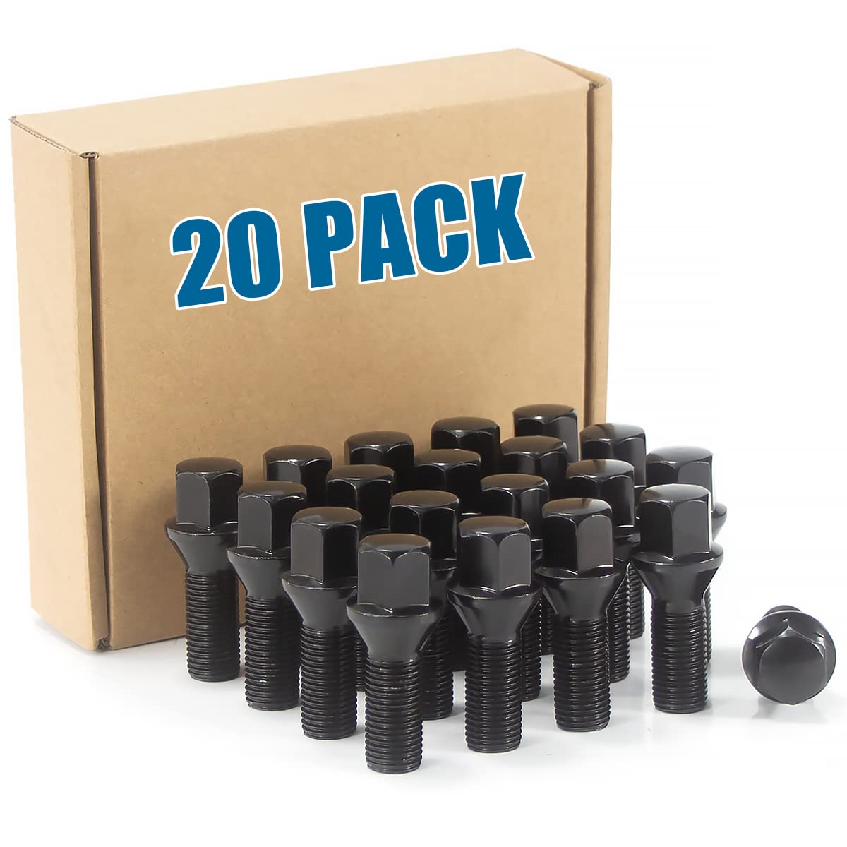 JiiinMiiin 14x1.5 Lug Bolts Conical Seat with 17mm Hex, 28mm