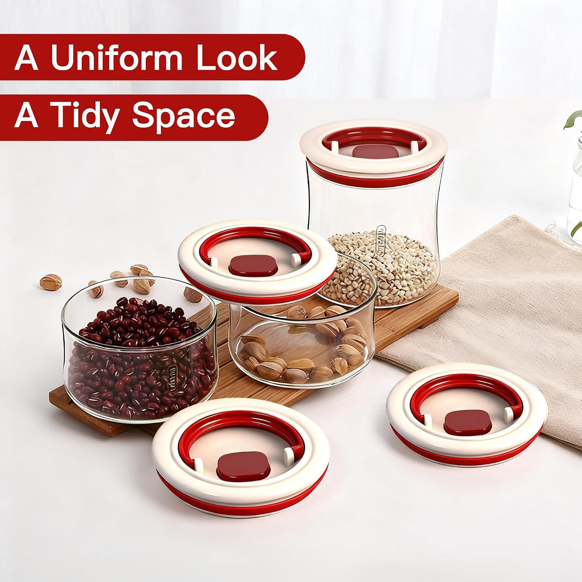 Volpki Airtight Food Storage Container Lids, Easy-Open Universal