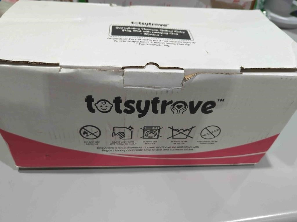 Totsytrove Self Inflating Hexagon Playpen Mat - 52" x 45" Mat - Marina