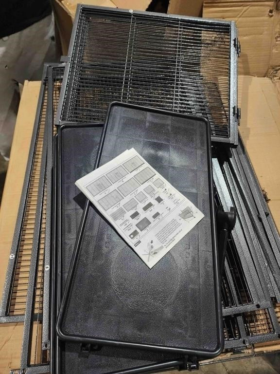 Garvee Spacious 6-Tier Metal Small Animal Cage, Lockable Double Doors, PPS_3346GP83, Black