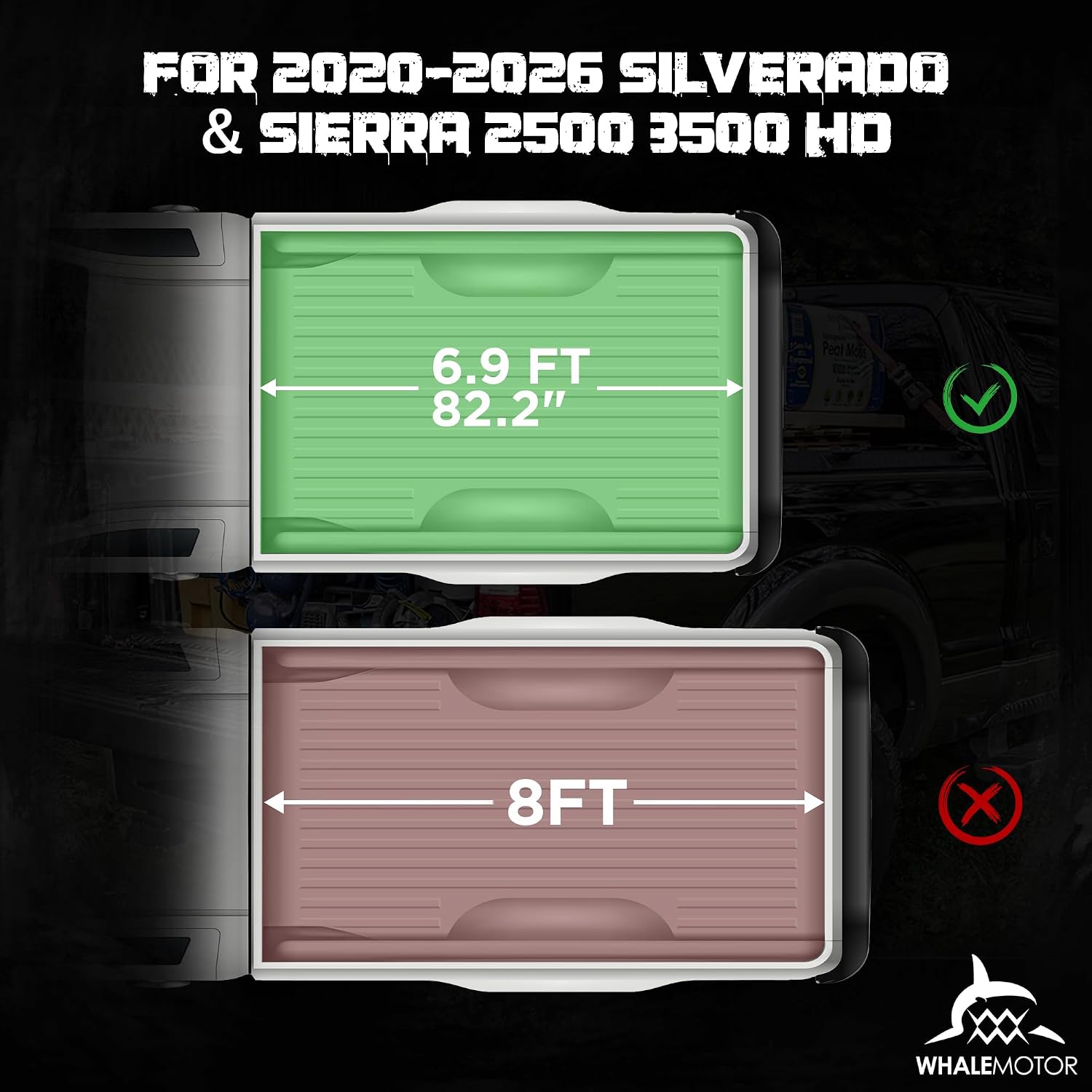 Hard Folding Truck Bed Tonneau Cover Compatible with Chevy Silverado & GMC Sierra