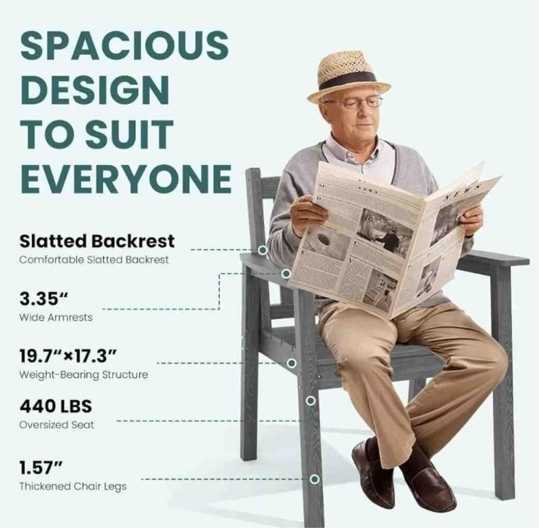 HDPE Outdoor Dining Chair (1 Pieces) Grey