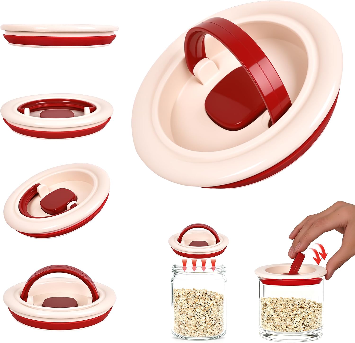 Volpki Airtight Food Storage Container Lids, Easy-Open Universal