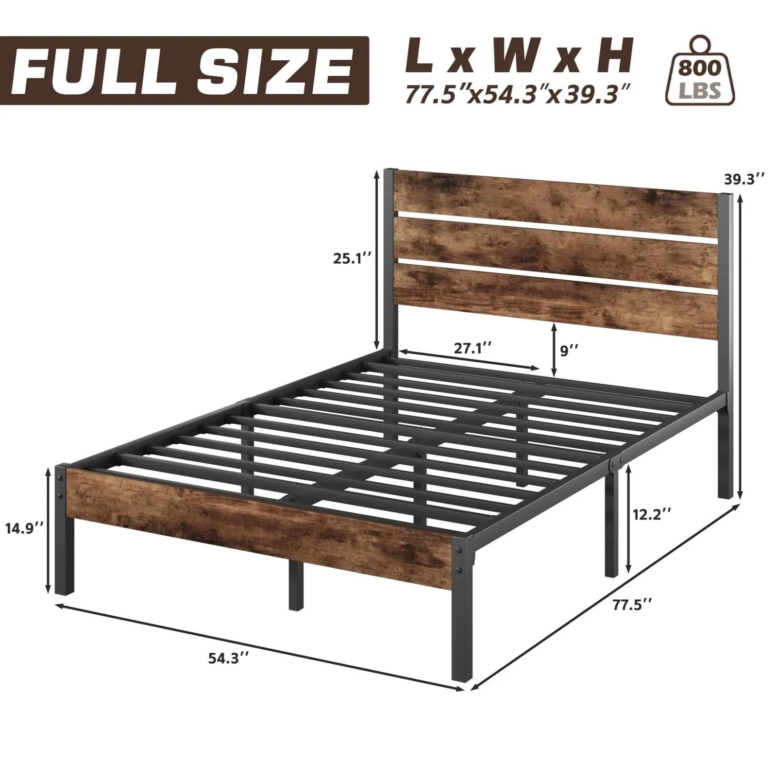 Fluest Full Metal Bed Frame ER45772