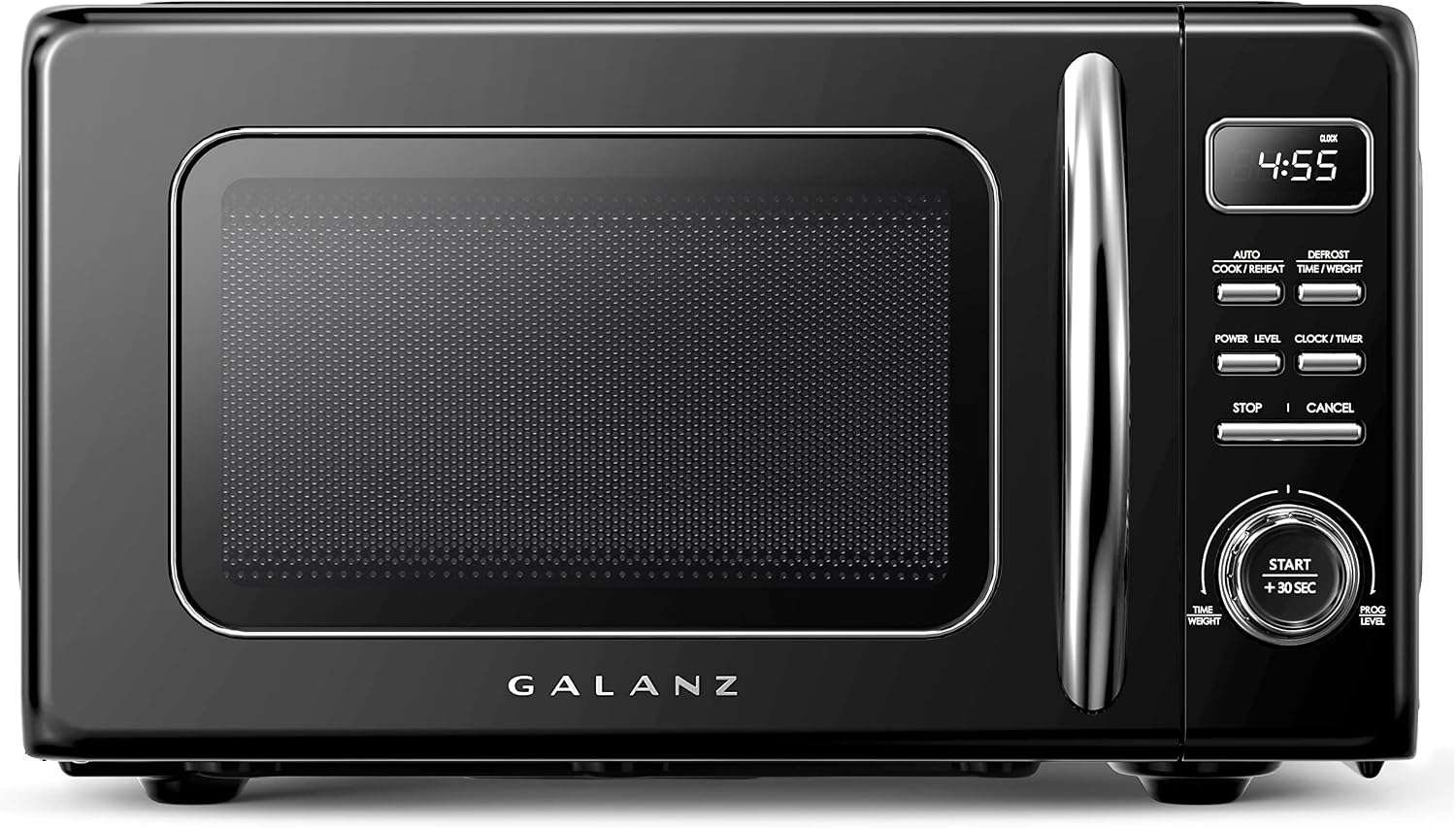 Galanz GLCMKZ07BKR07 Retro Countertop Microwave Oven, 0.7 cu ft, Black