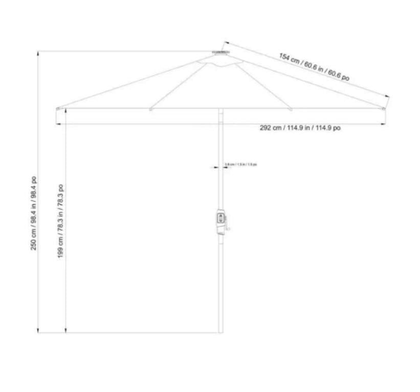 SunVilla Round LED Market Umbrella Beige (98"×114")