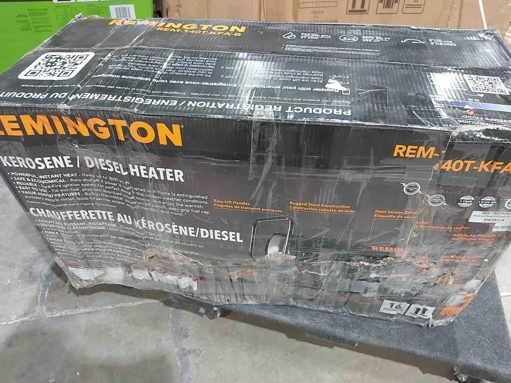 Remington 140,000 BTU Kerosene/Diesel Heater, REM-140T-KFA-B, Black
