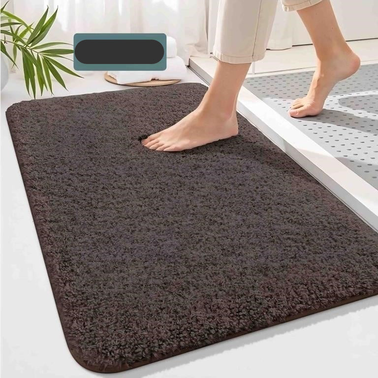 OLANLY Soft Microfiber Bath Mat BROWN