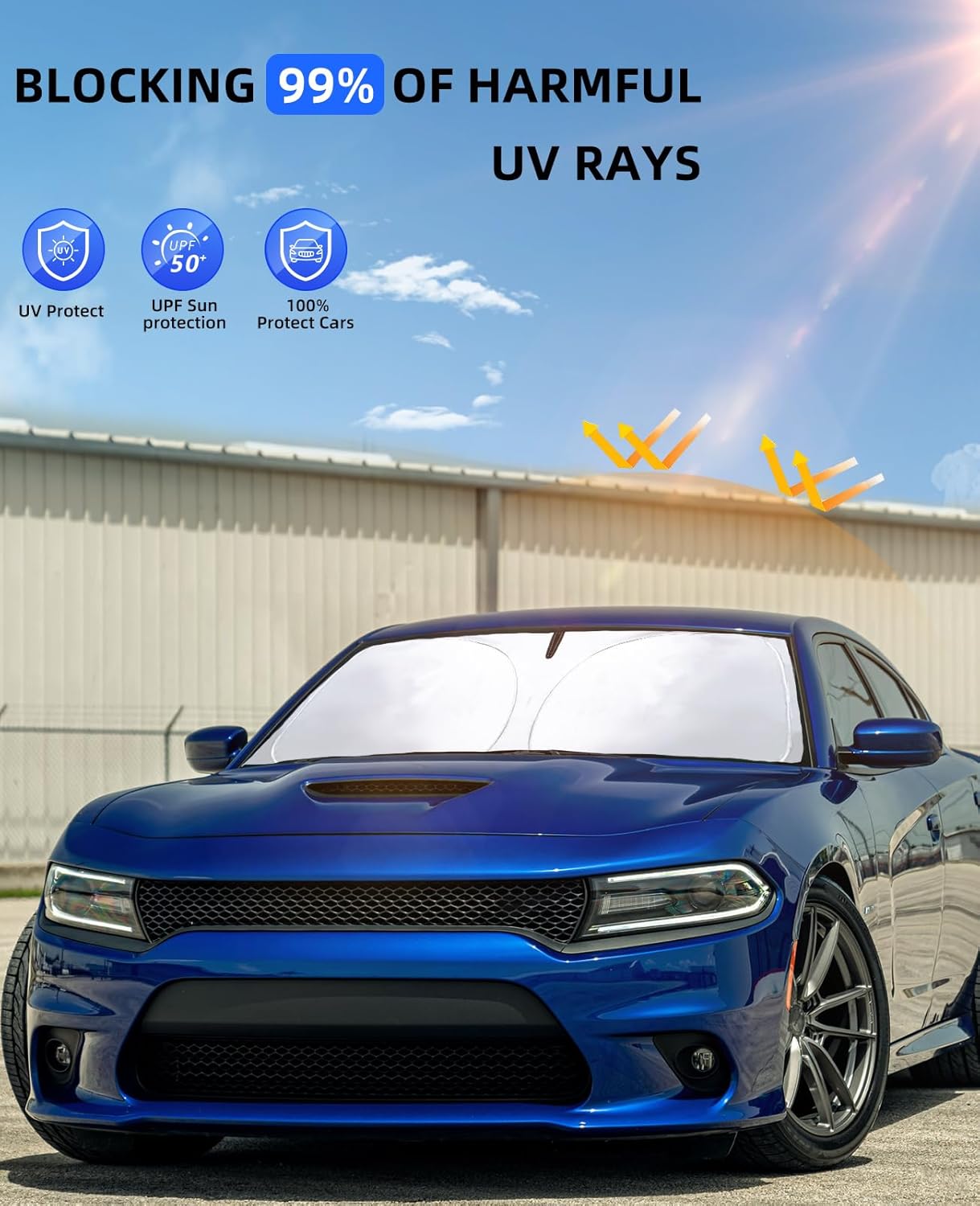 Bestview Windshield Sun Shade for Dodge Charger, 2011-2025