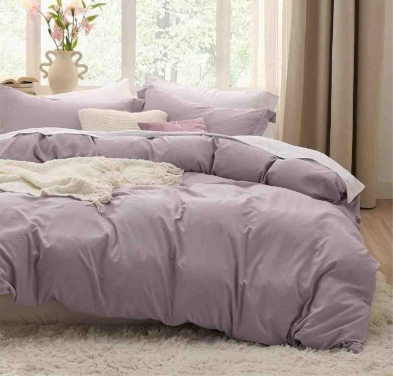 Bedsure Dusty Purple Duvet Cover Queen Size - 3 Pieces 90x90