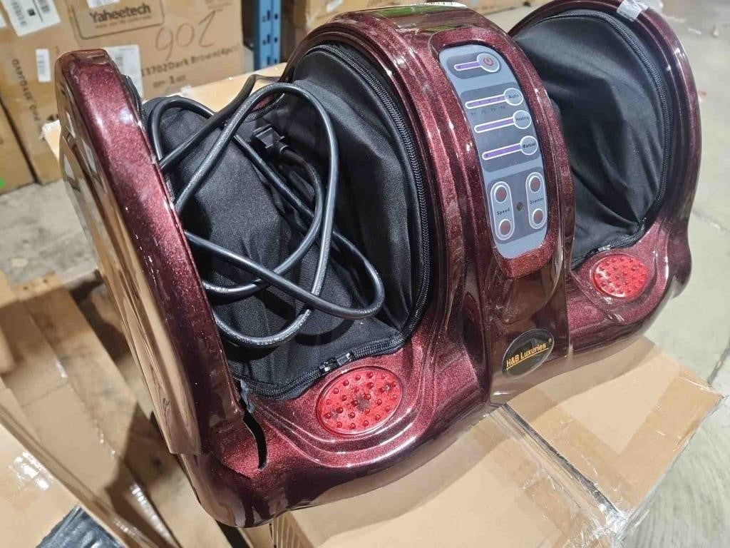 H&B Luxuries Foot Massager with Heat, RED