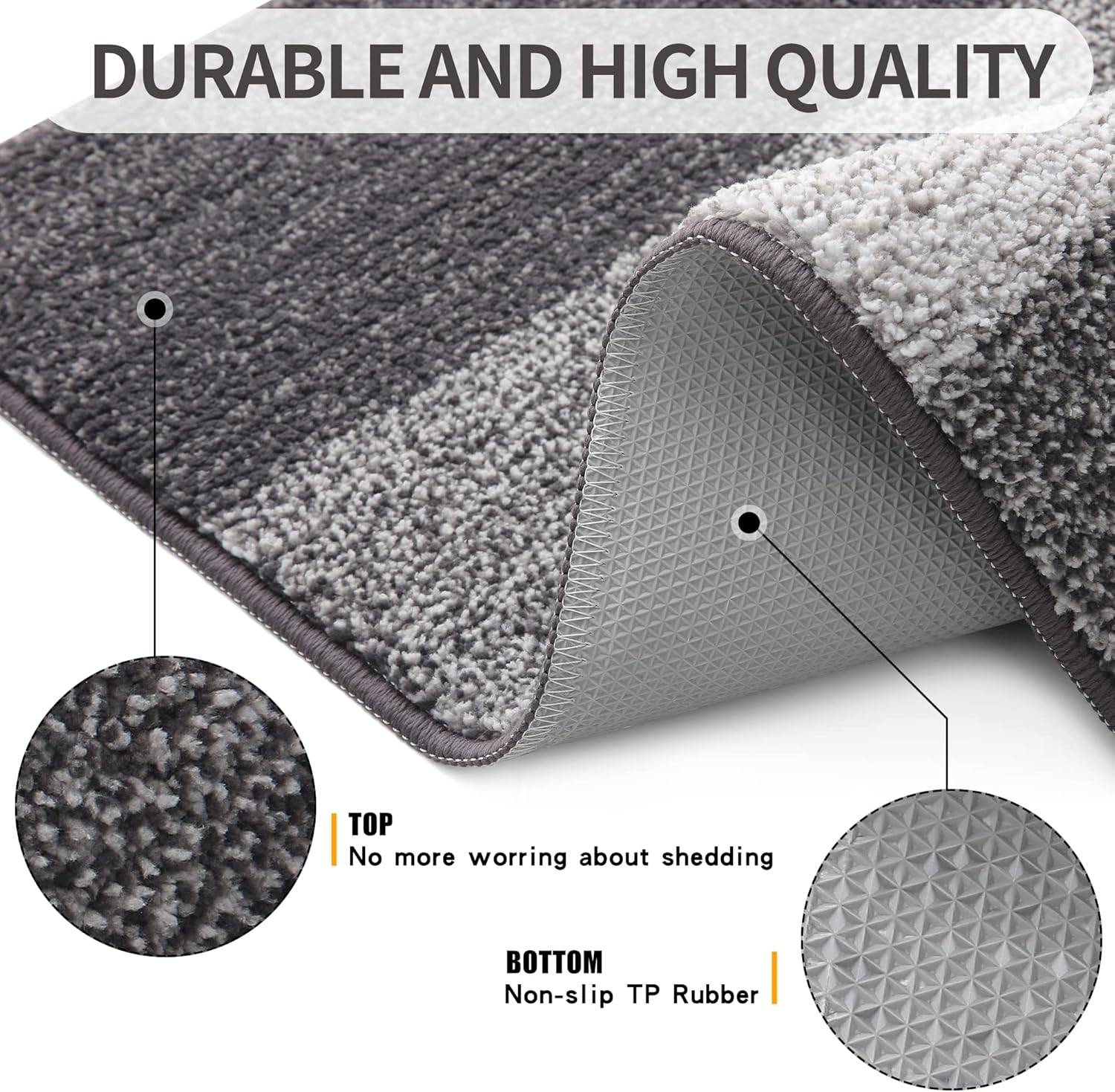 Grandaily Indoor Doormat, 20" x 32" GREY