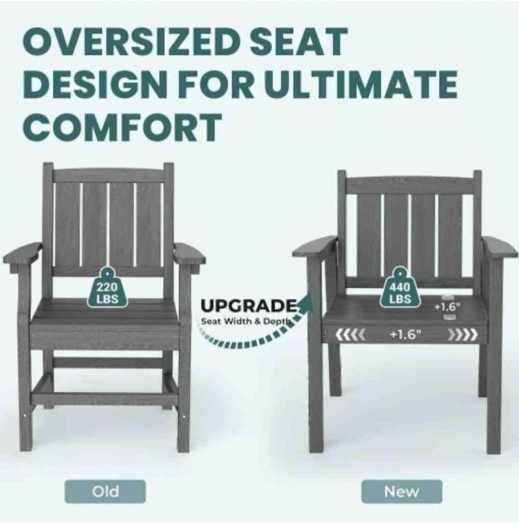 HDPE Outdoor Dining Chair (1 Pieces) Grey