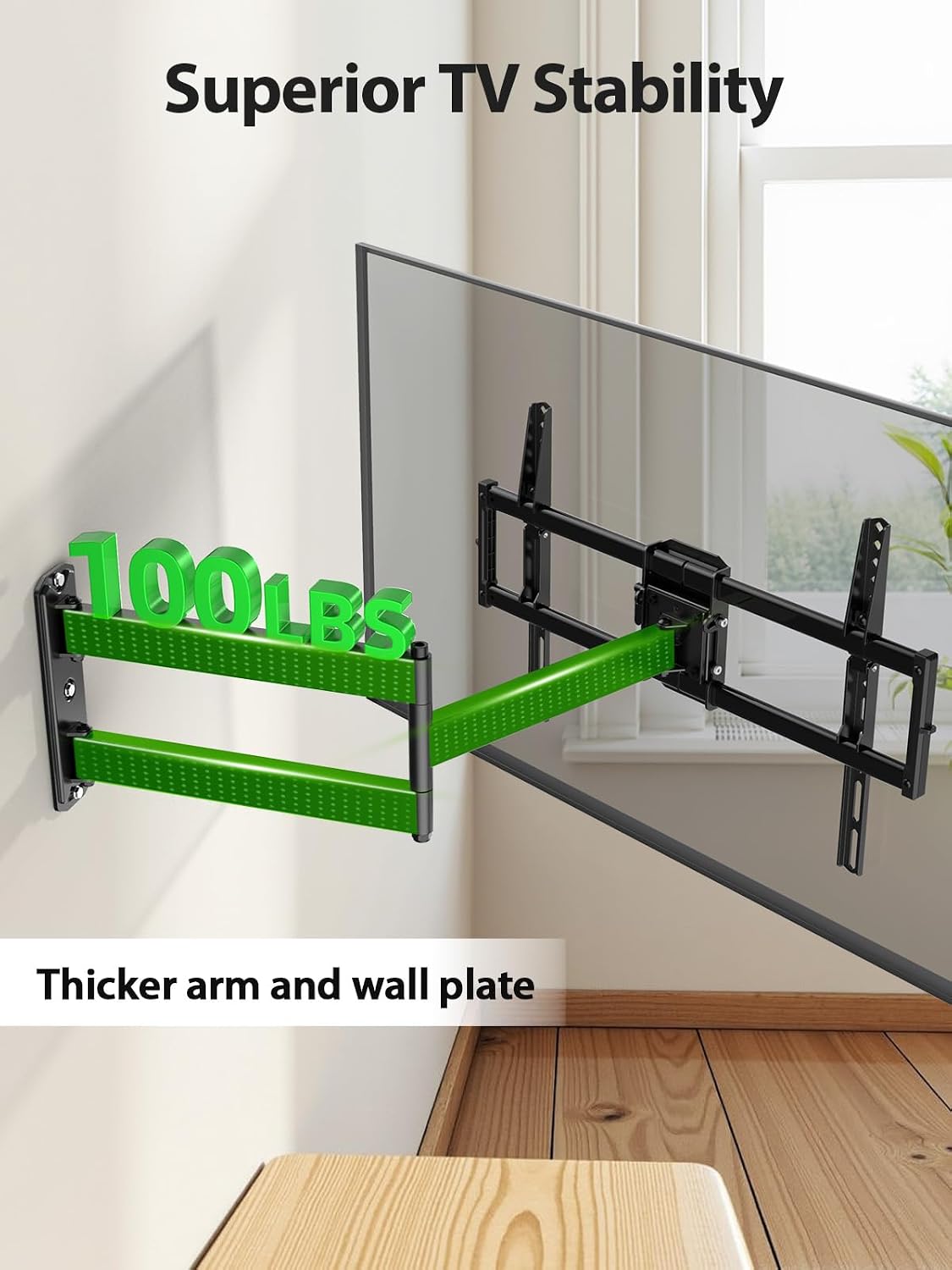 USX MOUNT Full Motion Long Arm TV Wall Mount for Most 37-80 Inch