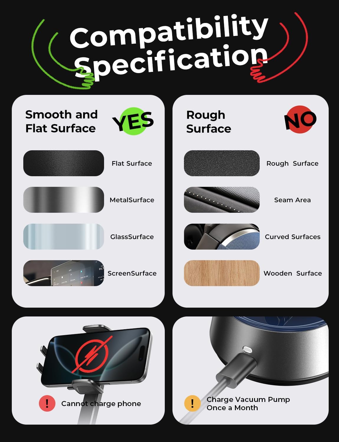 LISEN Electric Retractable Car Phone Mount,