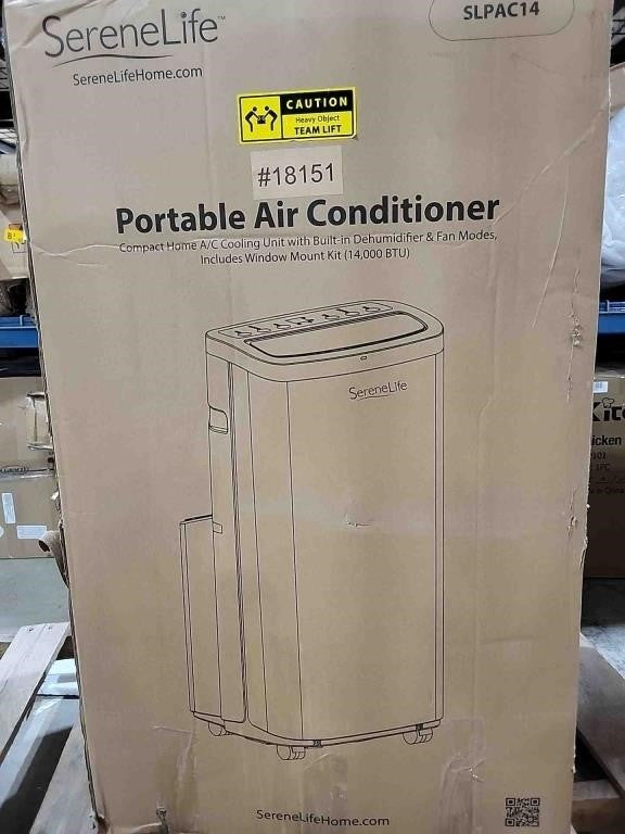 SereneLife Portable Air Conditioner 14,000 BTU with Built-in Dehumidifier