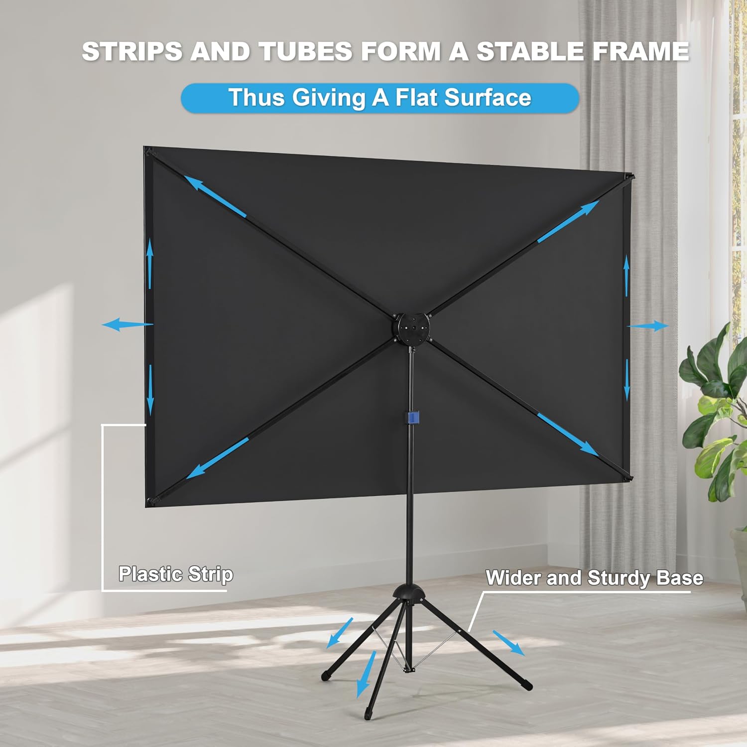 Projector Screen with Stand, Outdoor Projector Screen 16:9 and Tripod Stand, Backyard, (120 Inch).