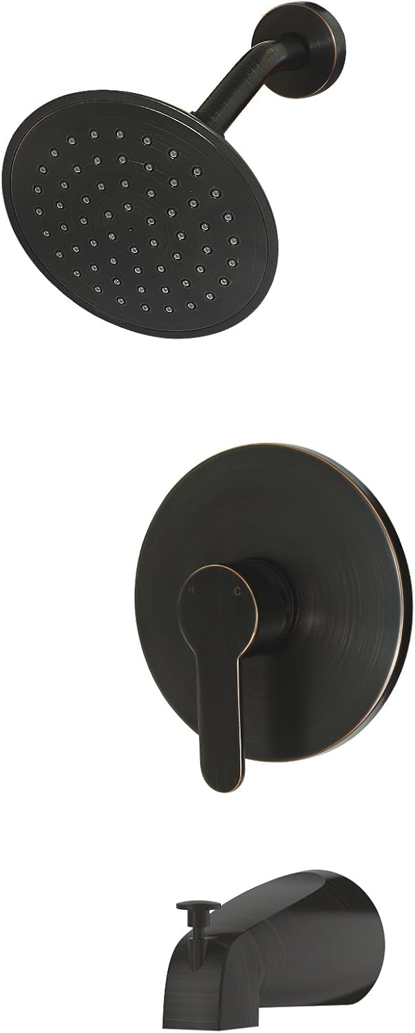 WRISIN Black Shower Faucet Set with Tub Spout,