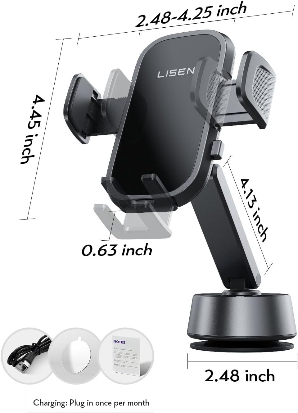 LISEN Electric Retractable Car Phone Mount,