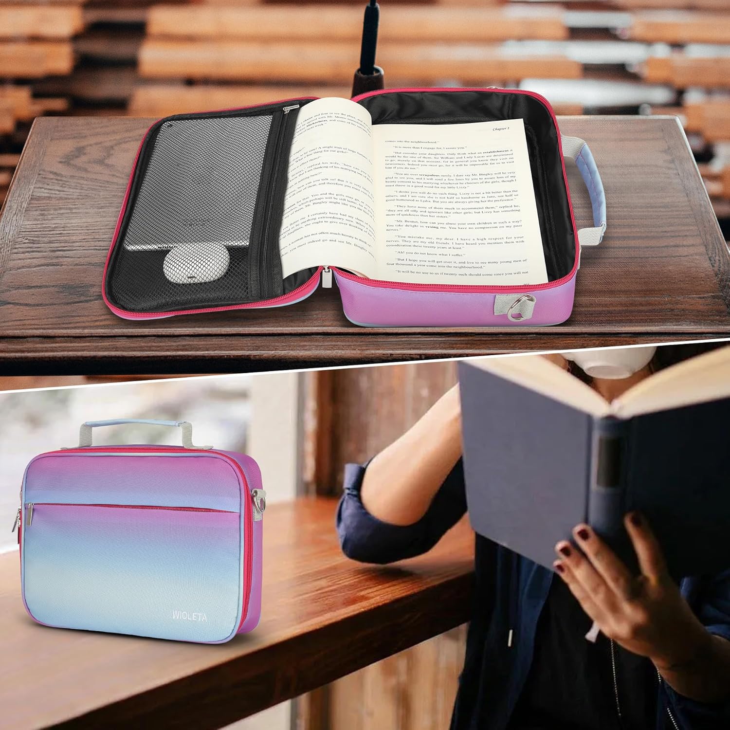 WIOLETA Kids Bible Case for Girls with Shoulder