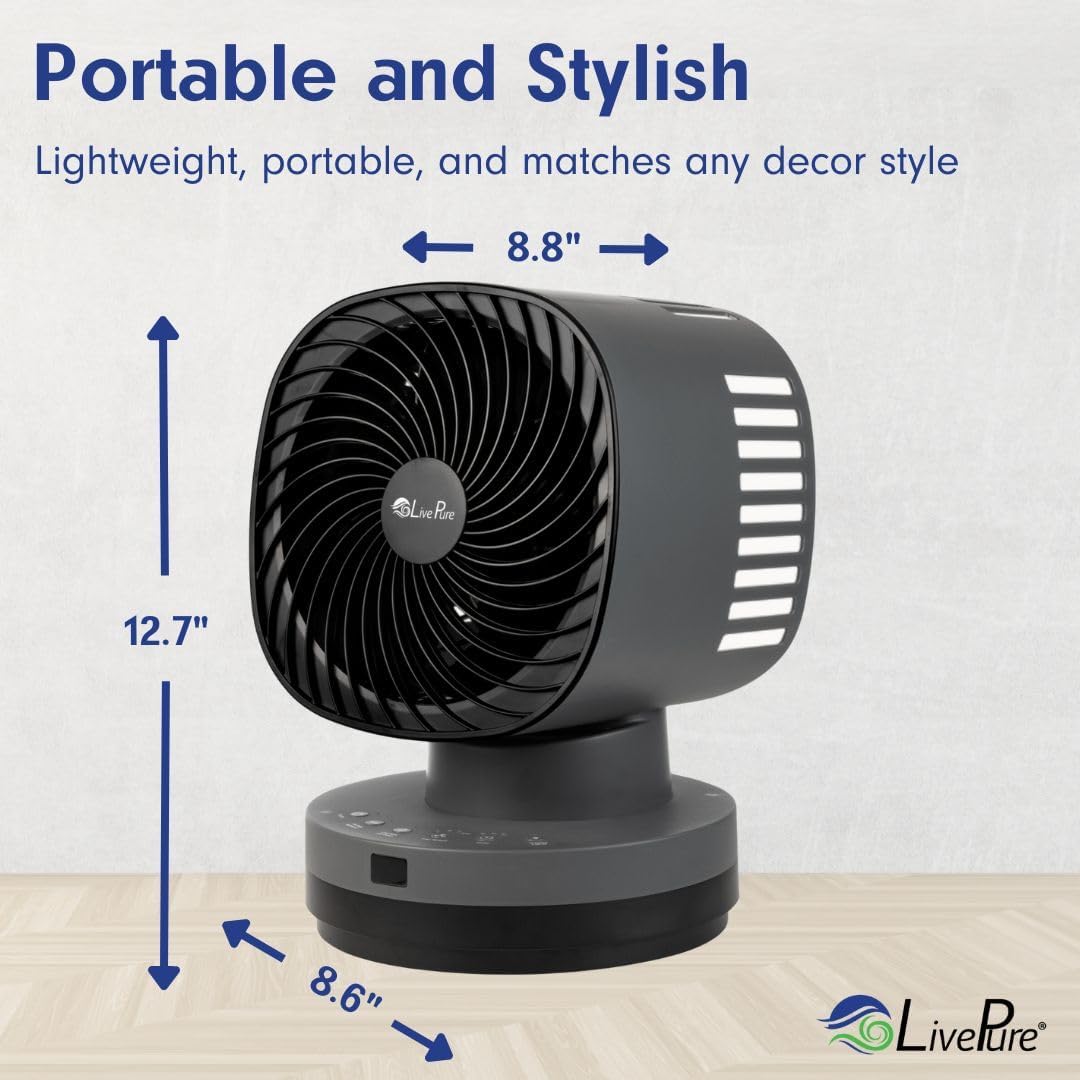 LivePure Air Fury Oscillating Fan, RED